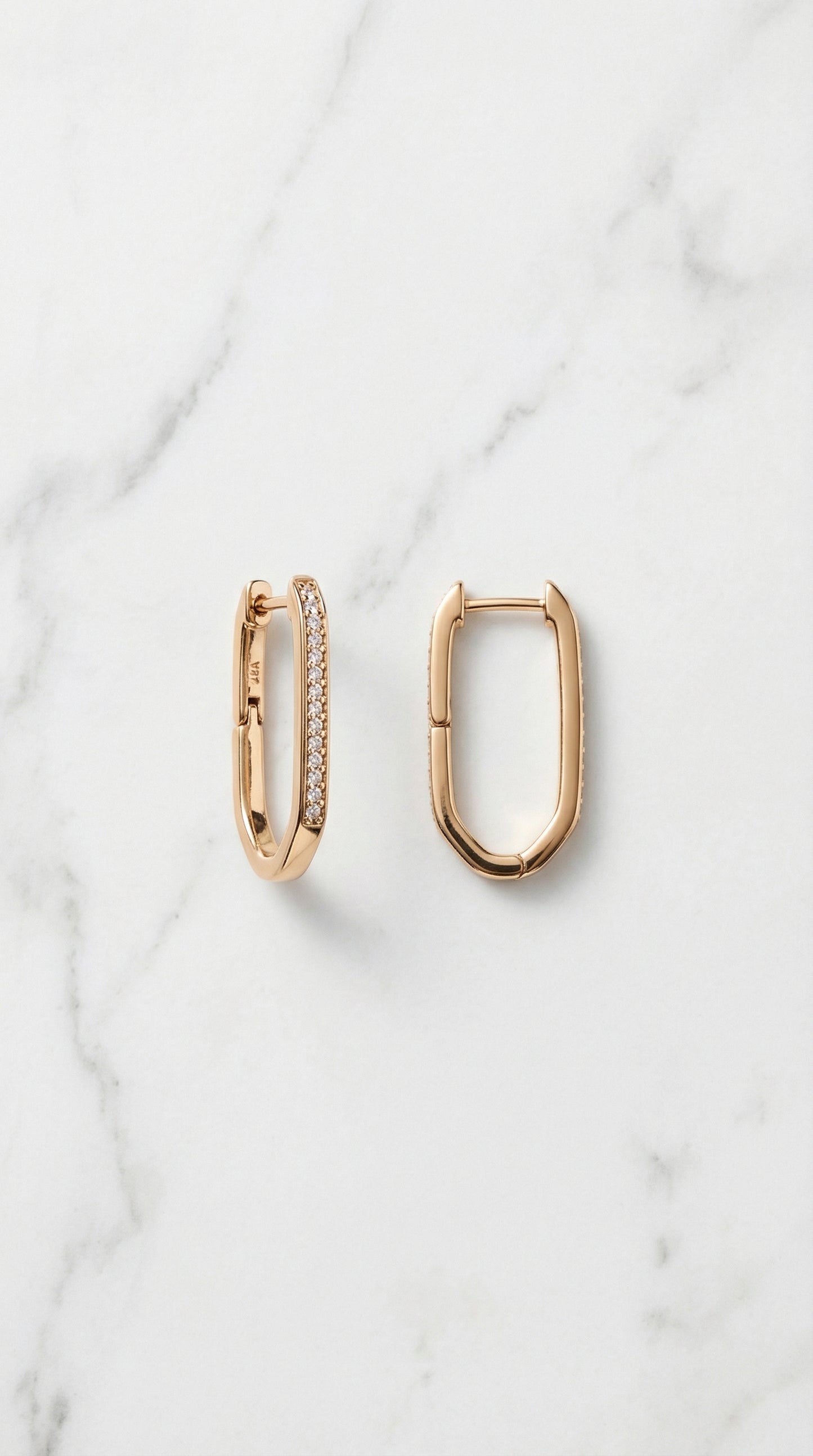 CZ Oval Huggie Earrings