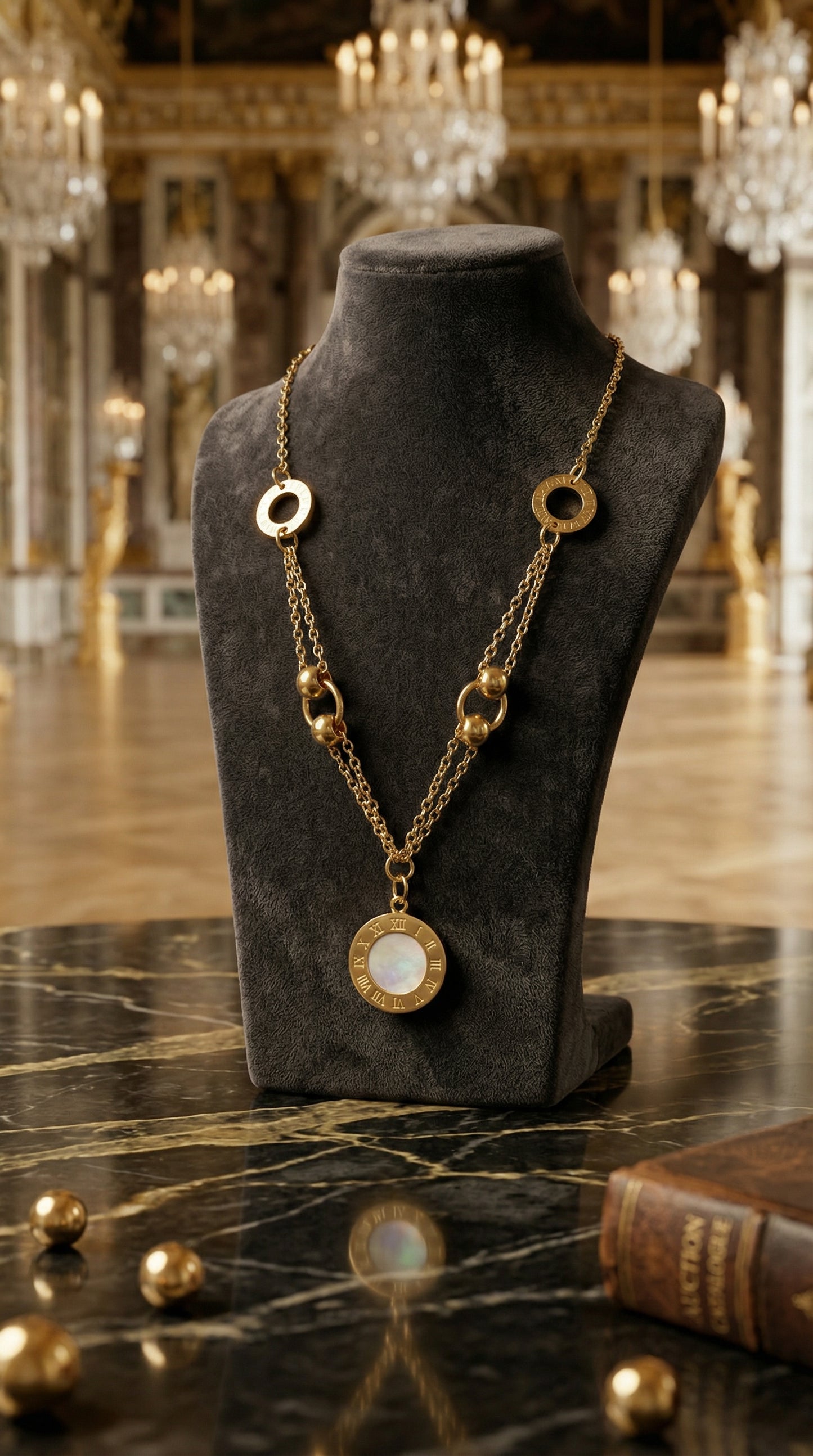 Roman Dial Pendant Necklace
