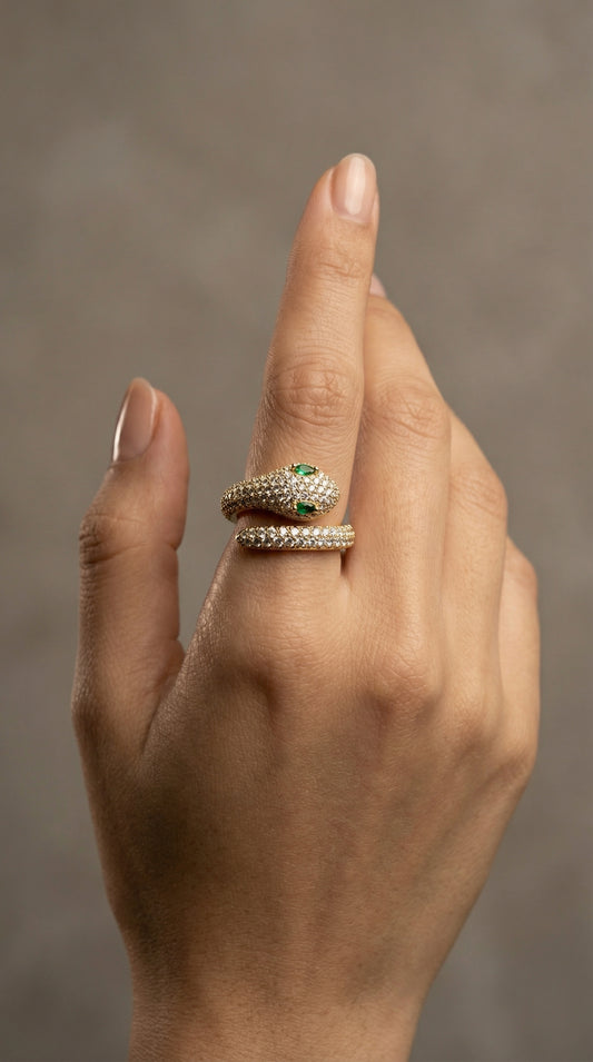 Bold Snake Statement Ring