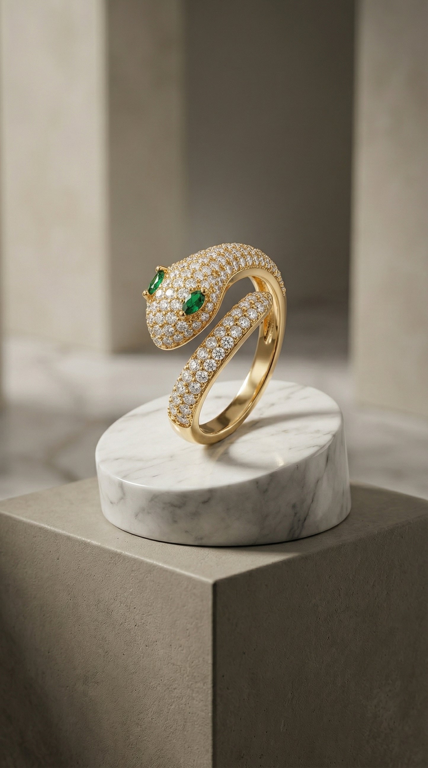 Bold Snake Statement Ring