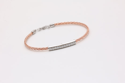 Braided Bar CZ Bracelet