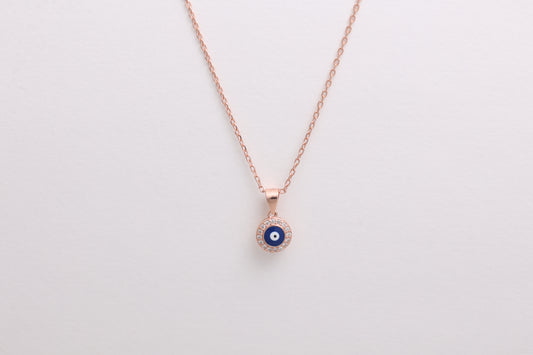 Round Evil Eye Pendant Necklace