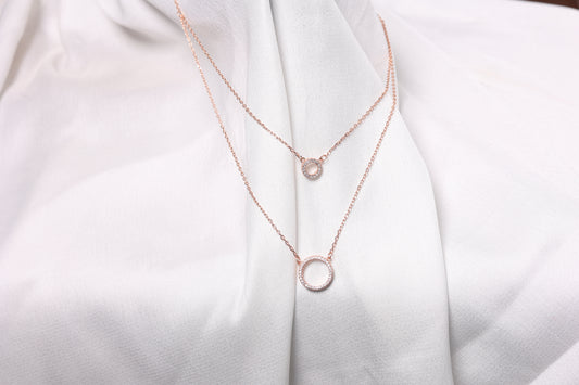 Double Circle Layered Necklace