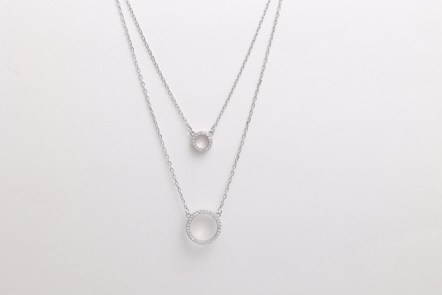 Double Circle Layered Necklace