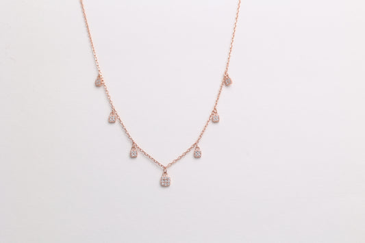 Sparkling Cushion Drop Necklace