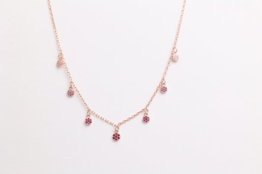 Pink Pavé Drop Necklace