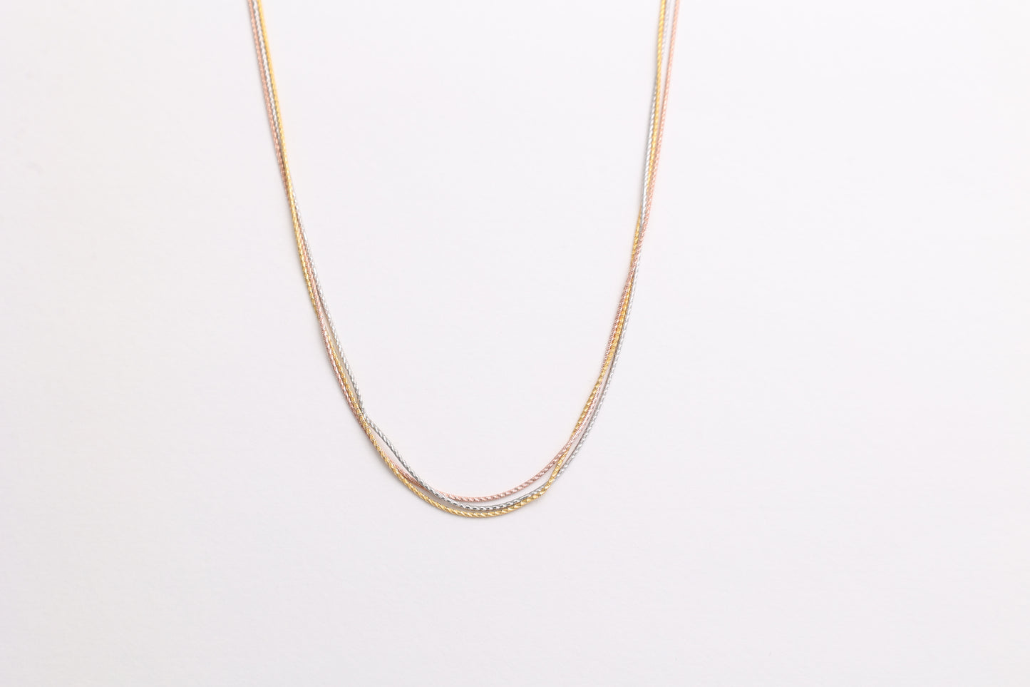 Tricolor Layered Chain Necklace