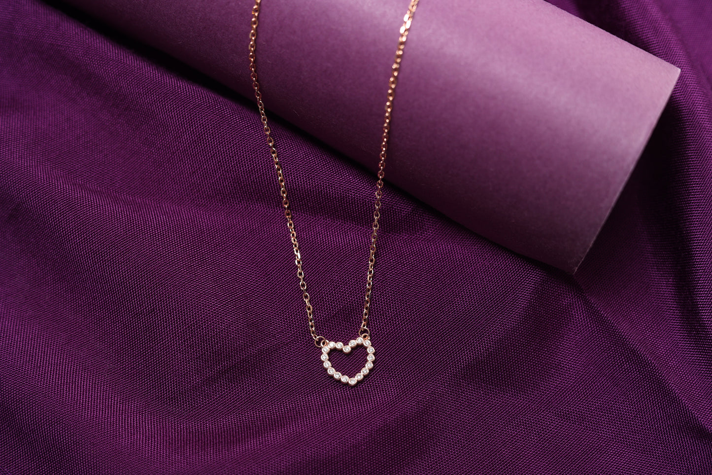 Open Heart Solitaire Necklace