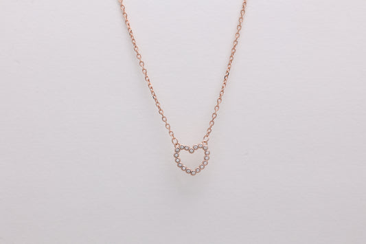 Open Heart Solitaire Necklace
