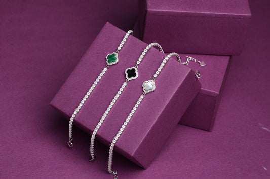 Clover Charm Tennis Bracelet