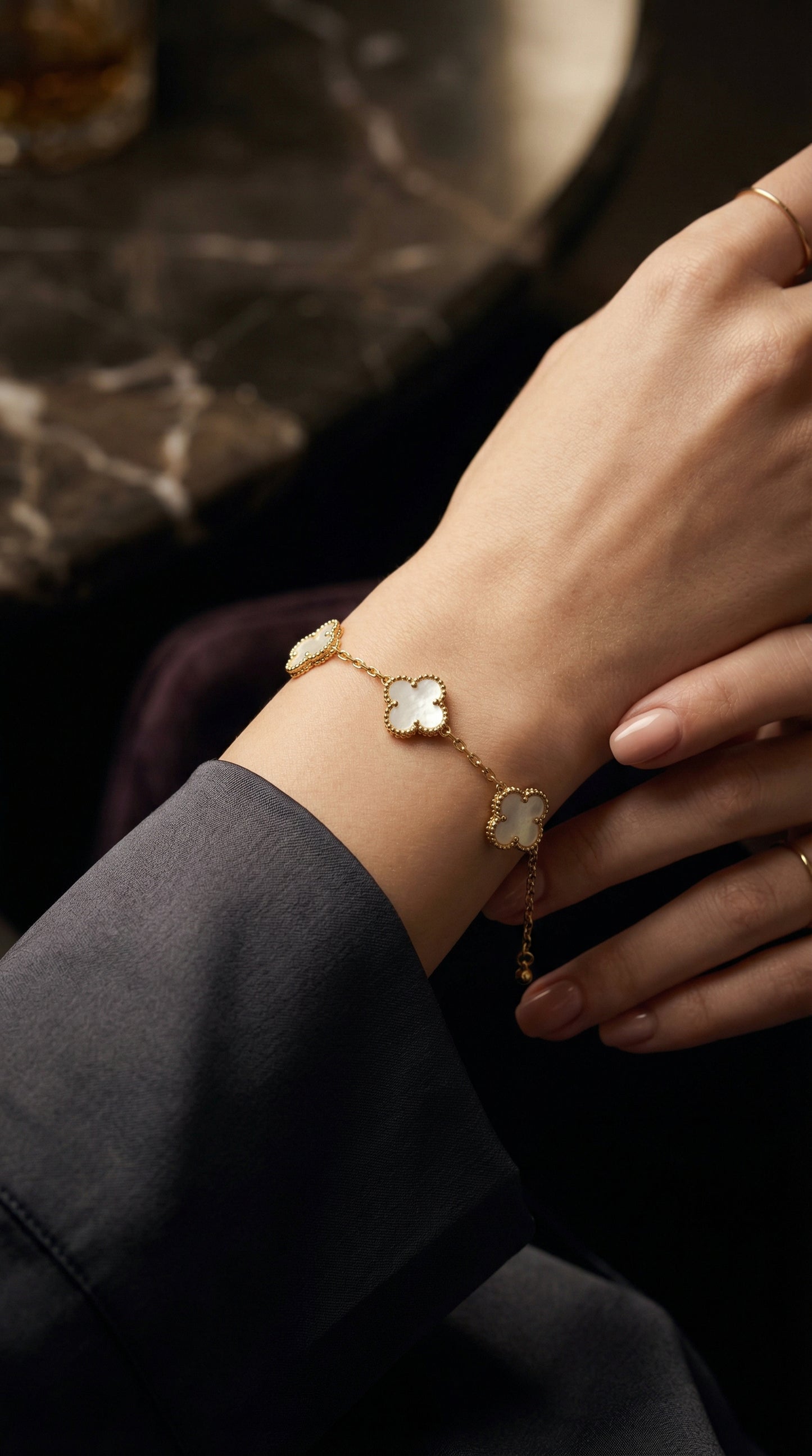 Mother of Pearl Clover Bracelet