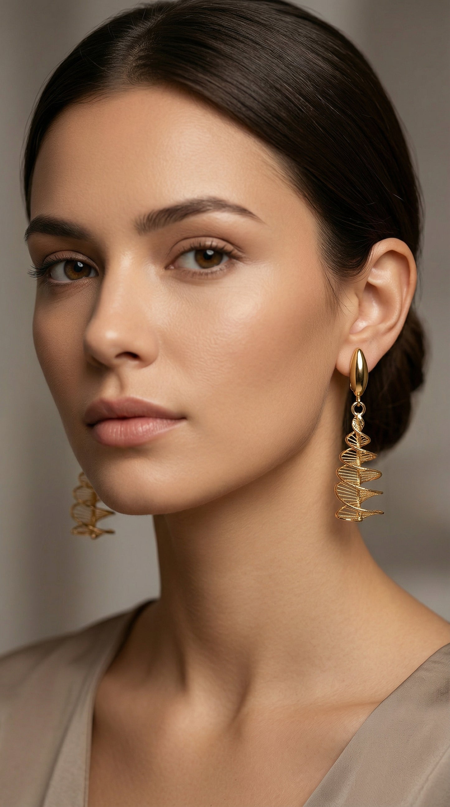 Geometric Spiral Drop Earrings