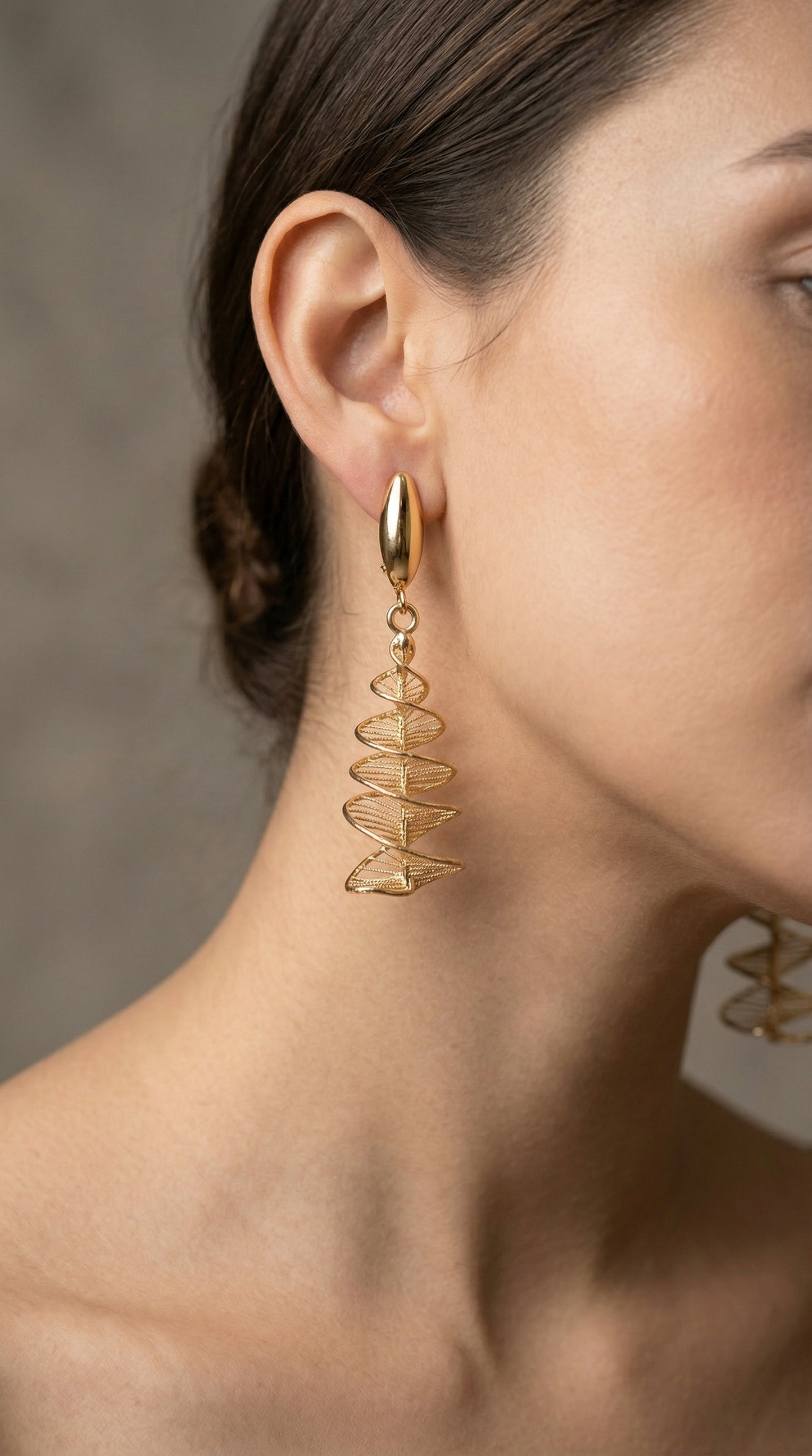 Geometric Spiral Drop Earrings