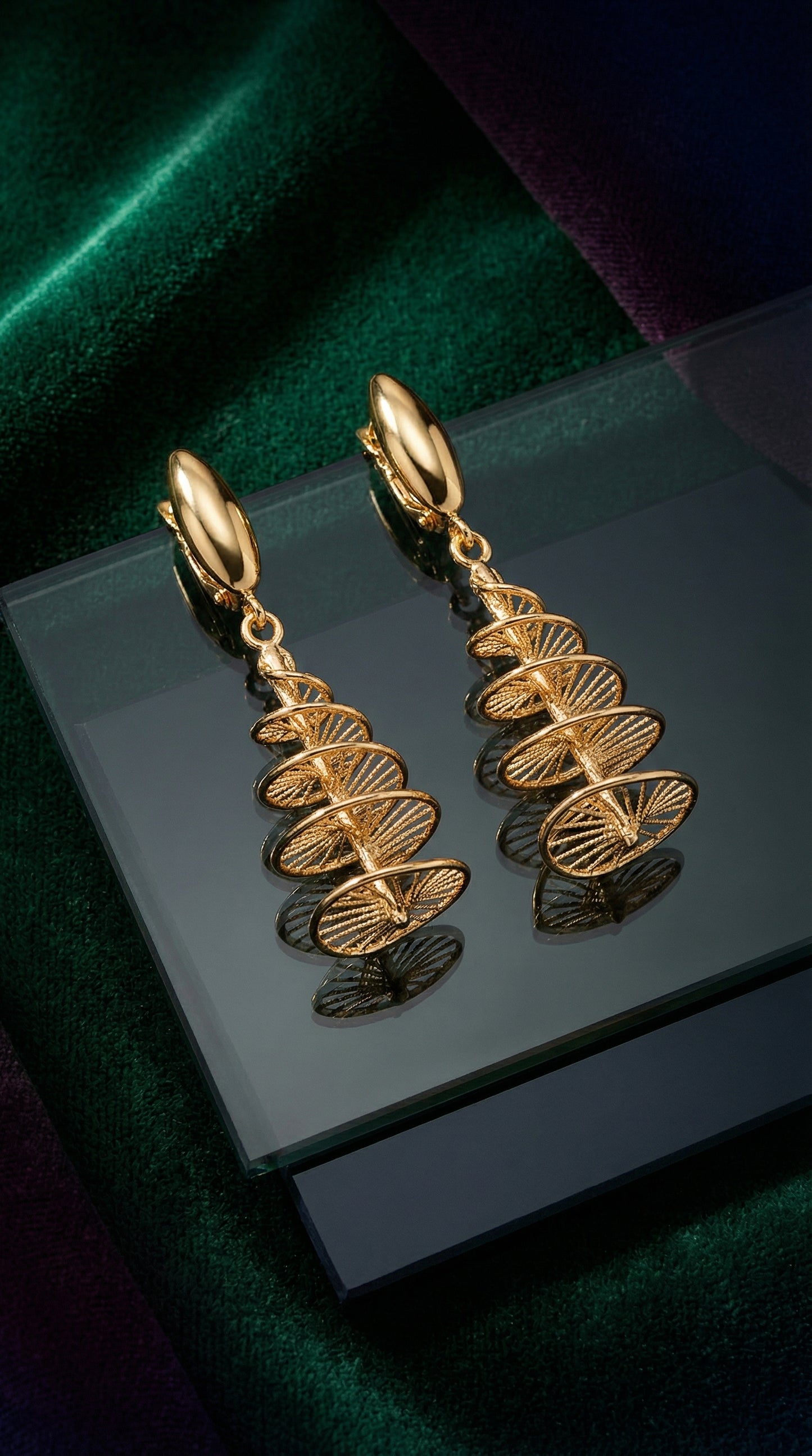 Geometric Spiral Drop Earrings