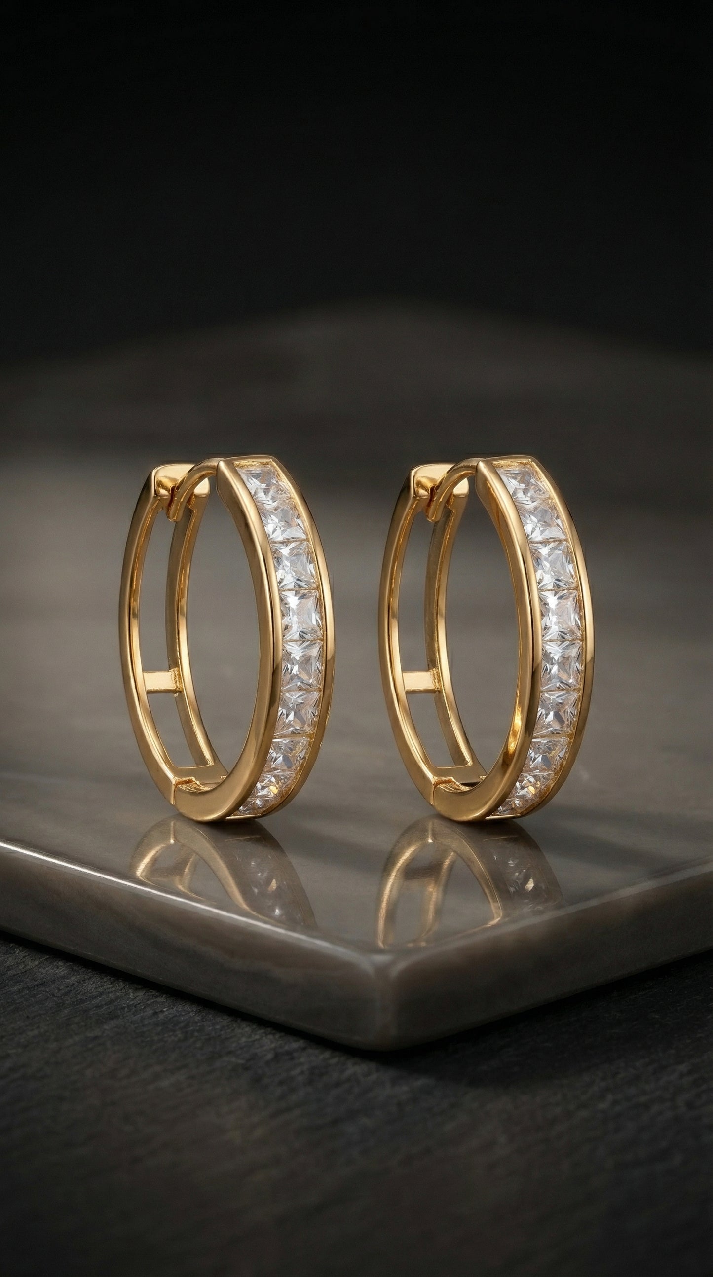Crystal Huggie Hoop Earrings