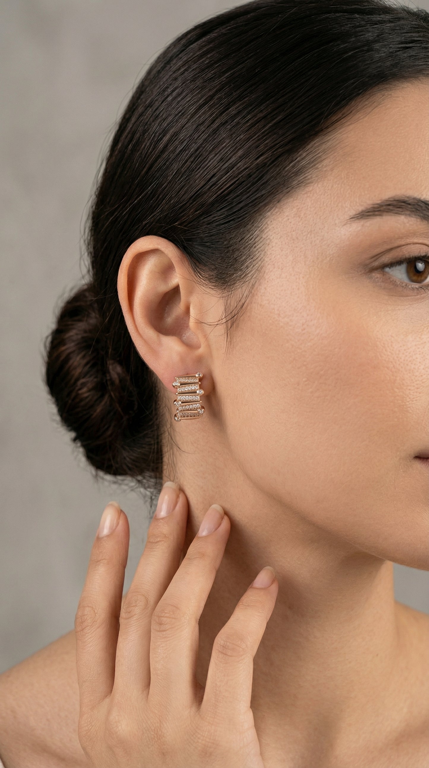 Rose Gold Pavé Hoop Earrings