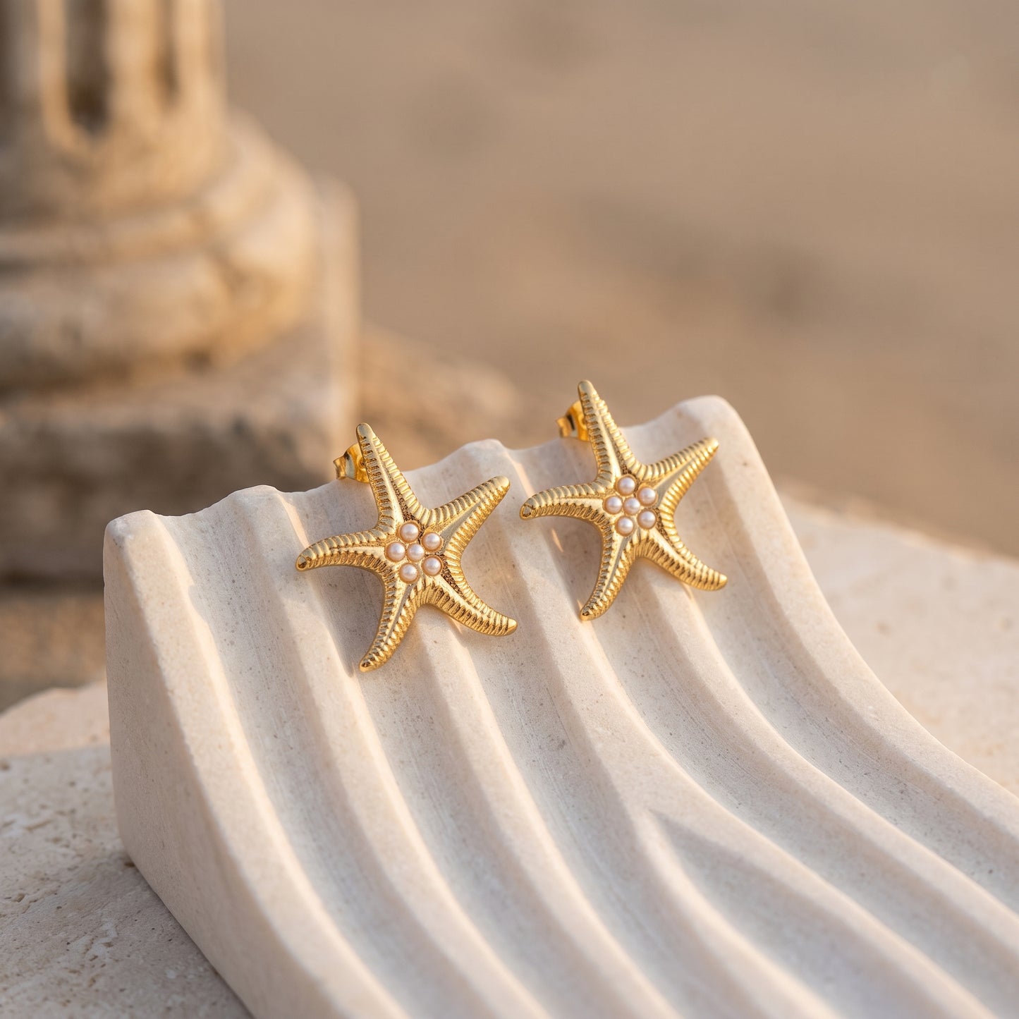 Seastar Pearl Stud Earrings