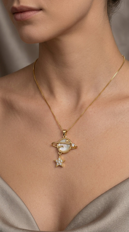 Planet Star Pendant Necklace