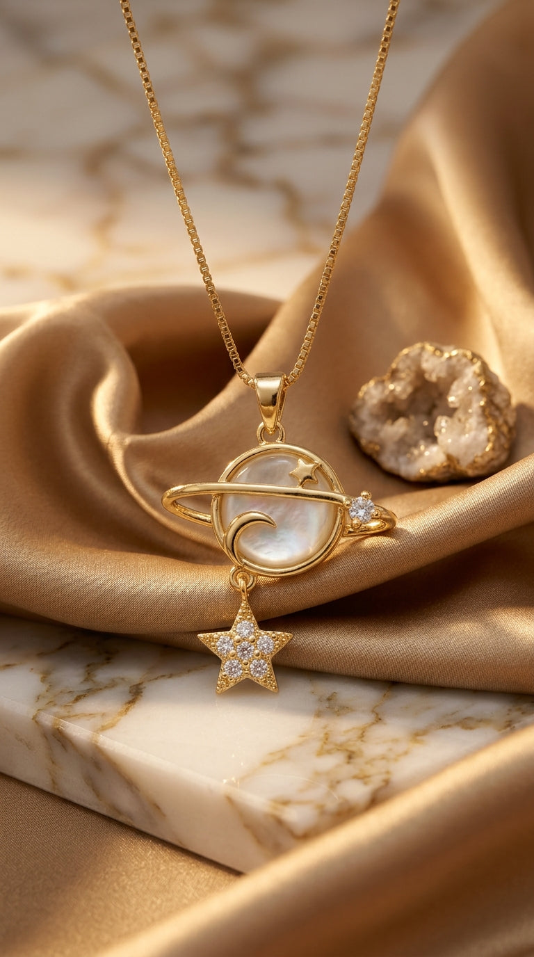 Planet Star Pendant Necklace