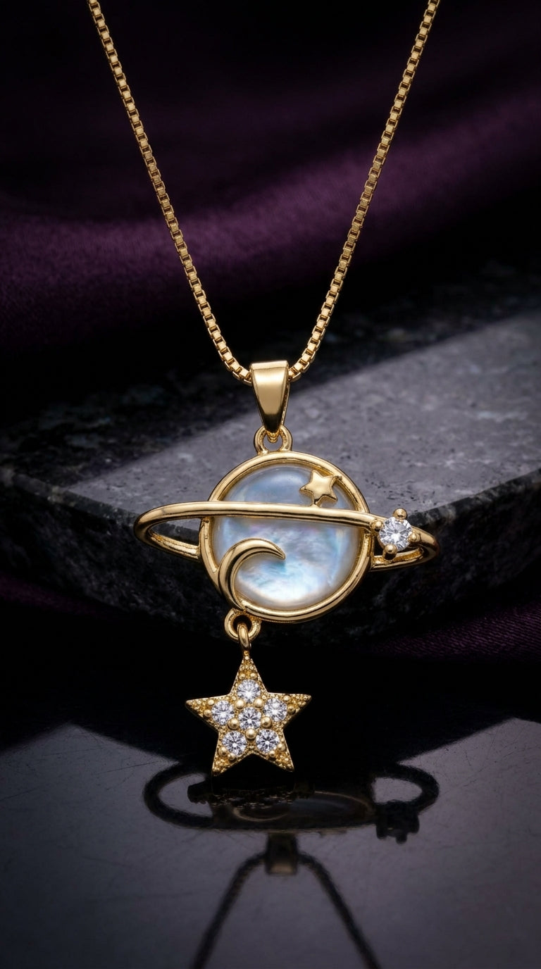 Planet Star Pendant Necklace