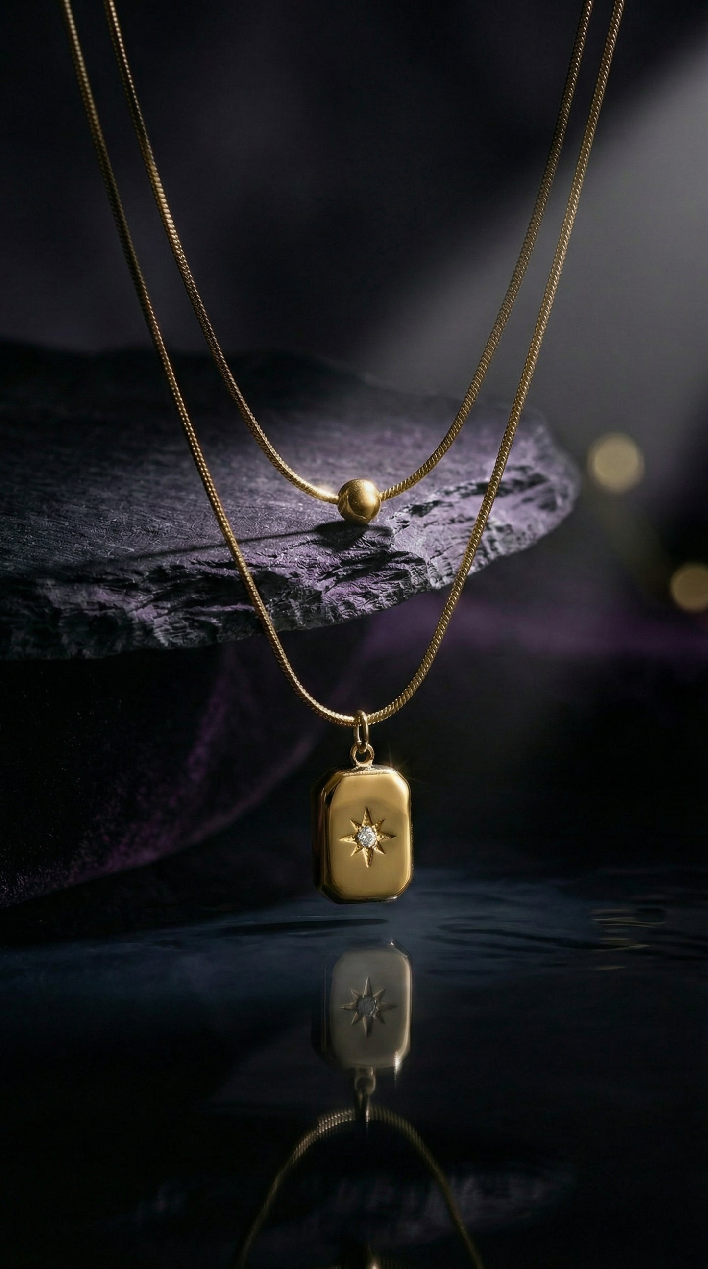 Double Chain Star Pendant Necklace