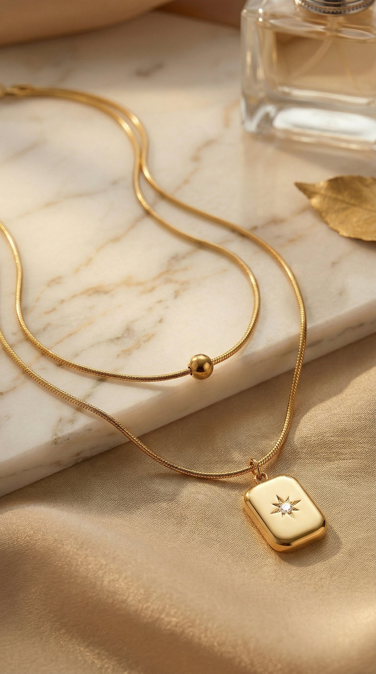 Double Chain Star Pendant Necklace