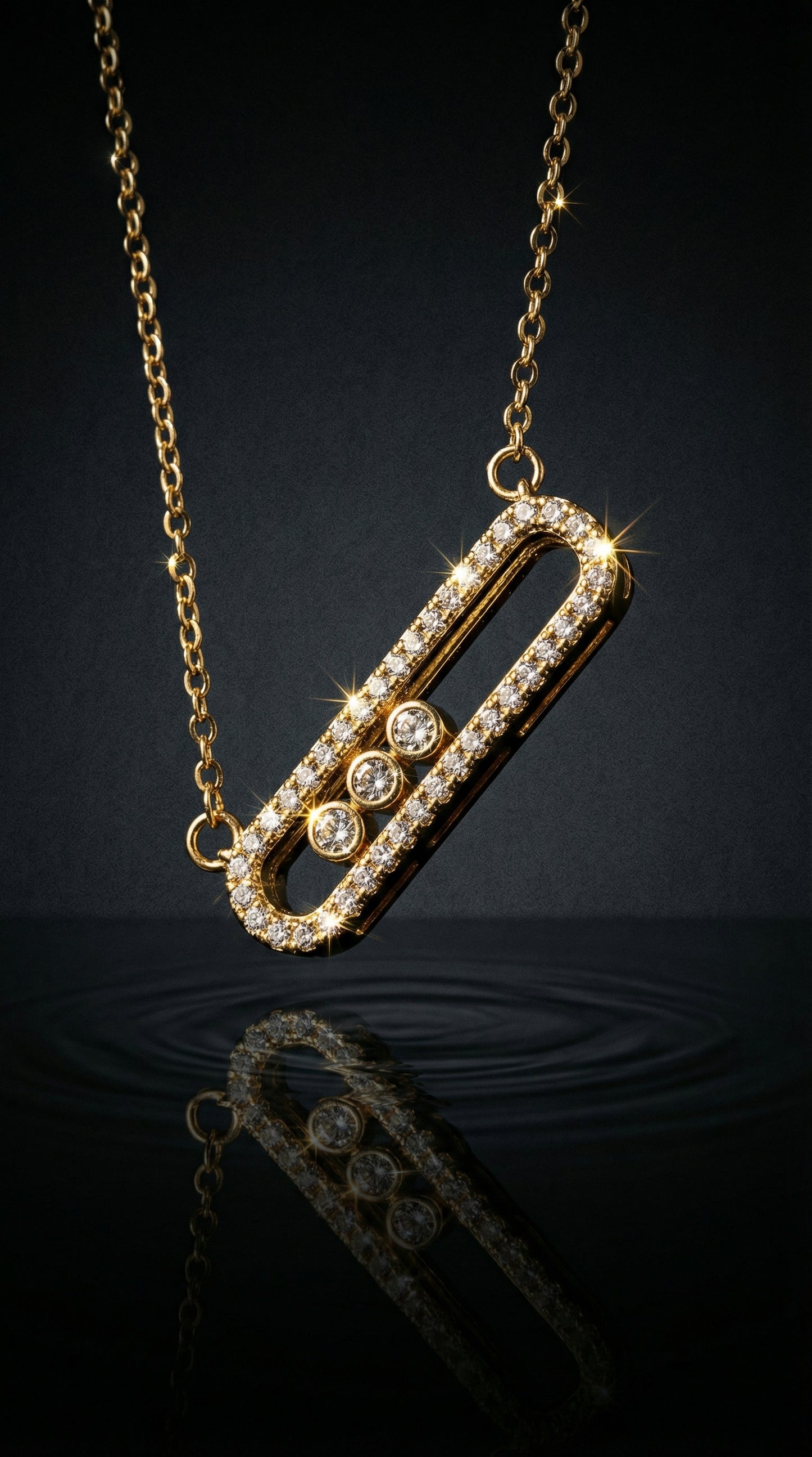 CZ Halo Bar Necklace