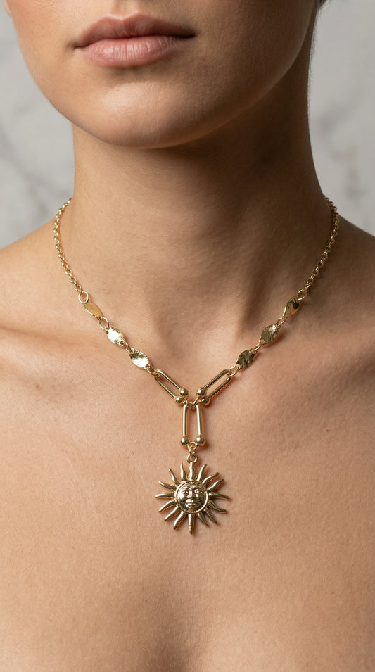 Celestial Sun Pendant Necklace