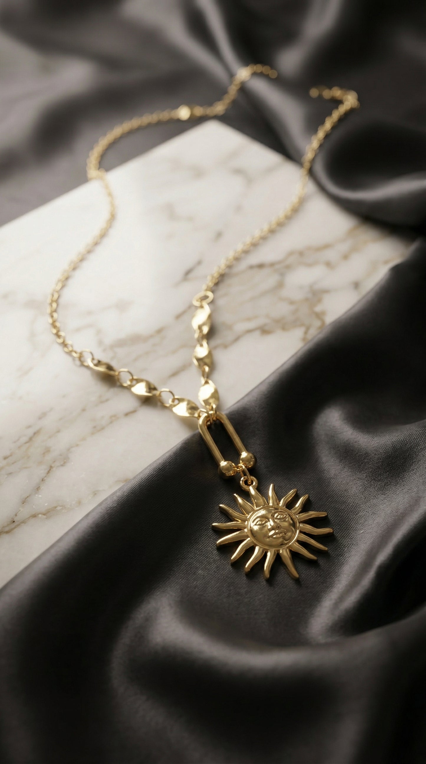 Celestial Sun Pendant Necklace