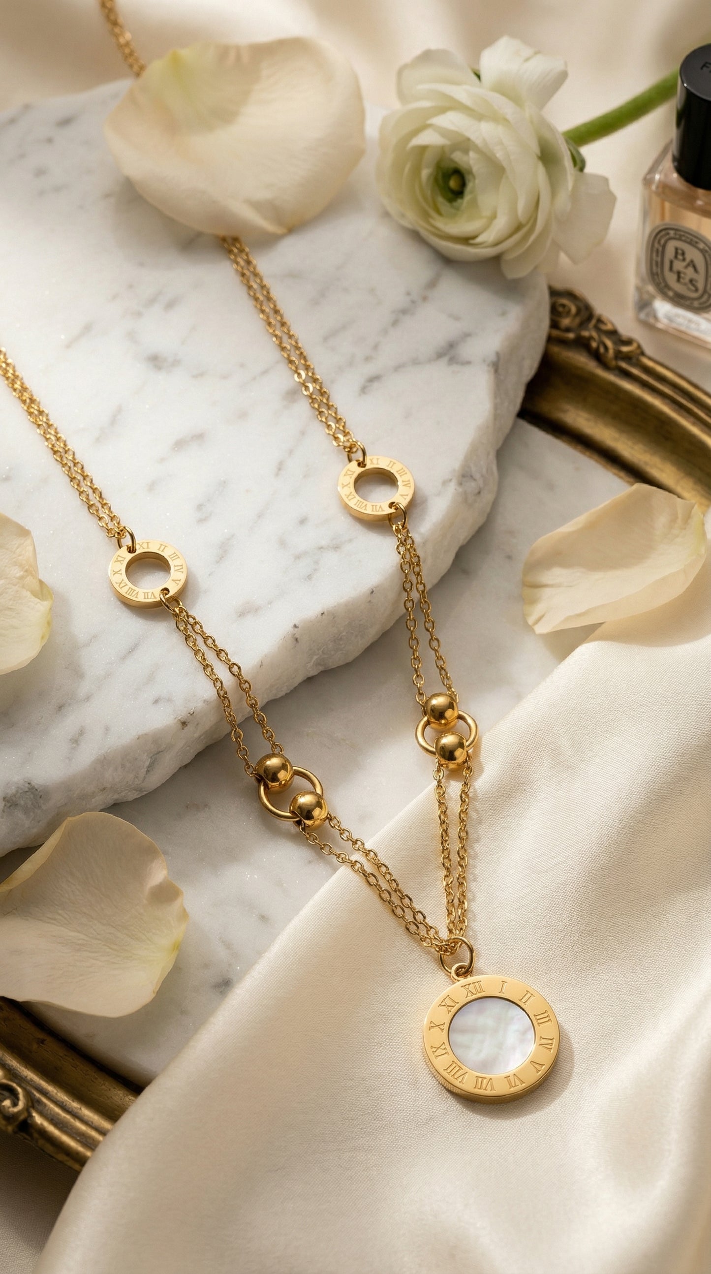 Roman Dial Pendant Necklace