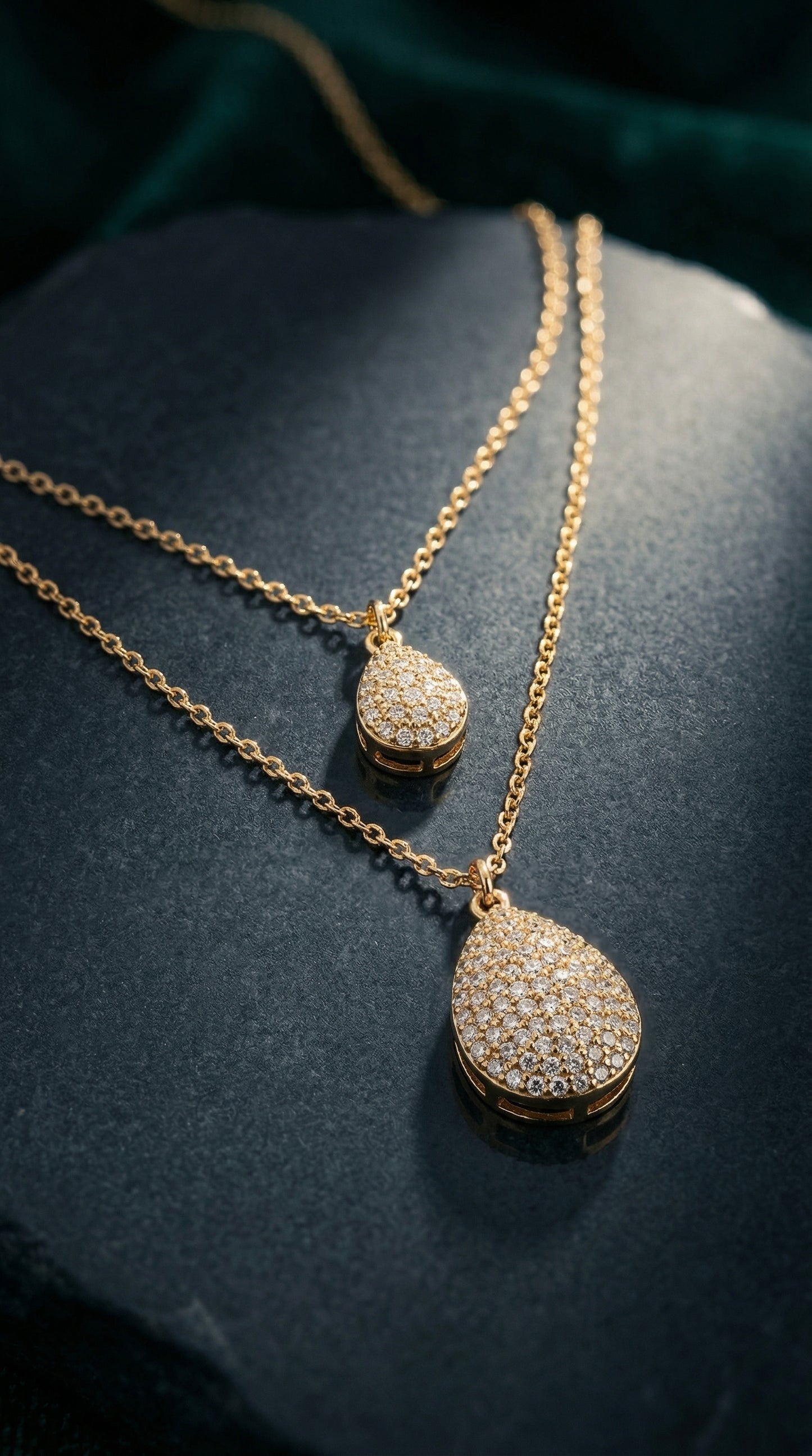 Teardrop Zircon Layered Necklace