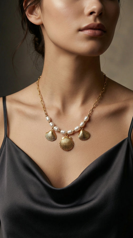 Pearl Shell Charm Necklace