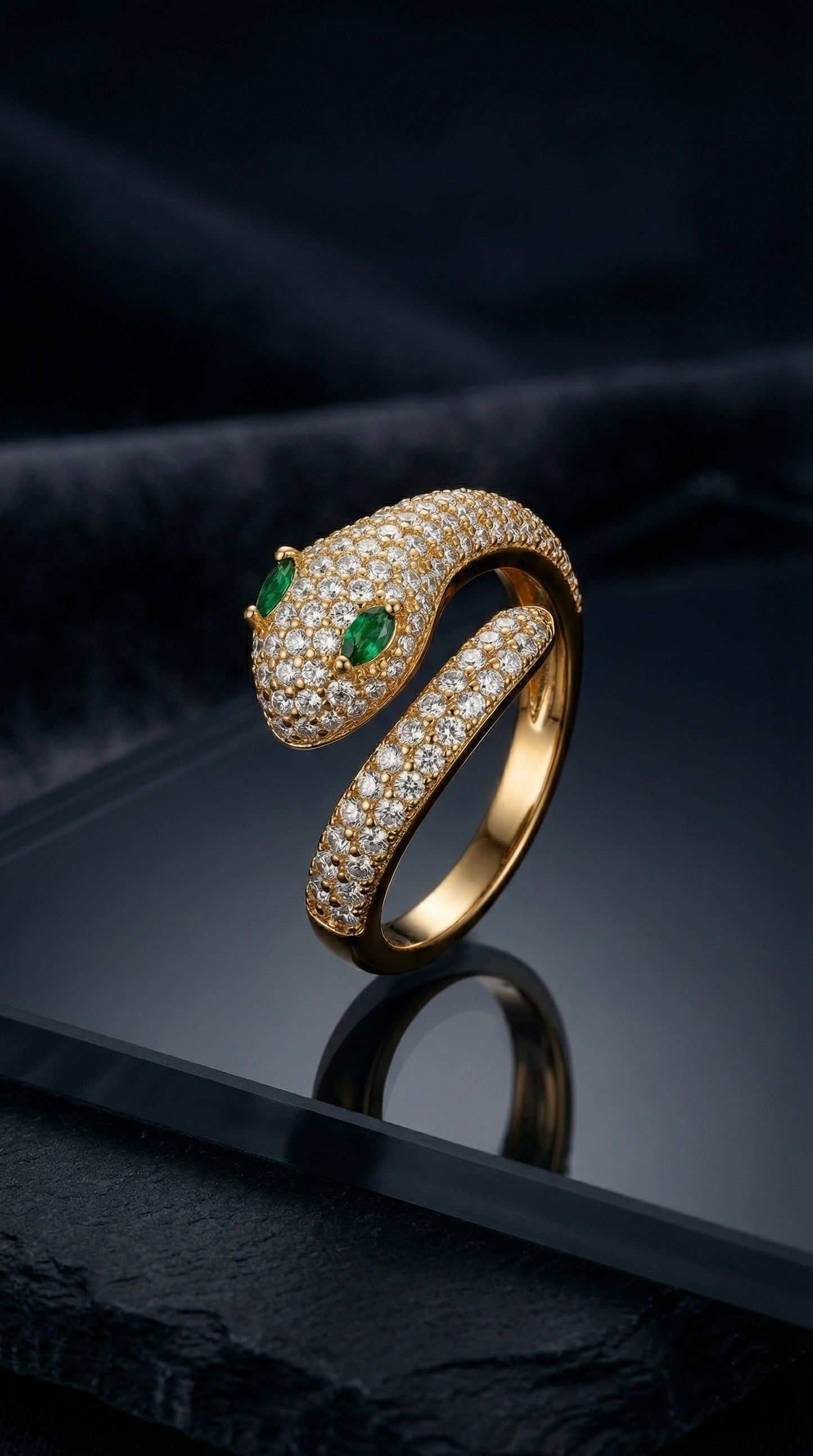 Bold Snake Statement Ring