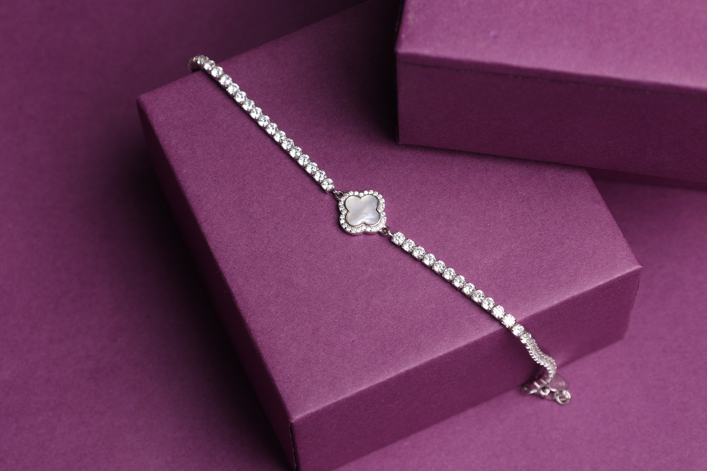 Clover Charm Tennis Bracelet