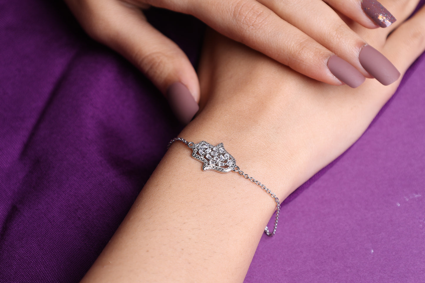 Hamsa Hand CZ Bracelet