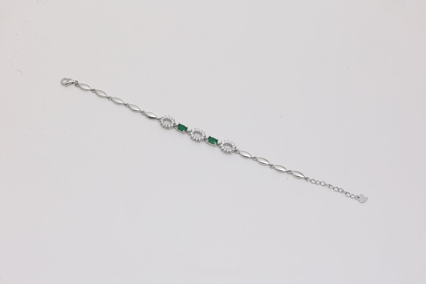 Emerald Cluster Oval Link Bracelet