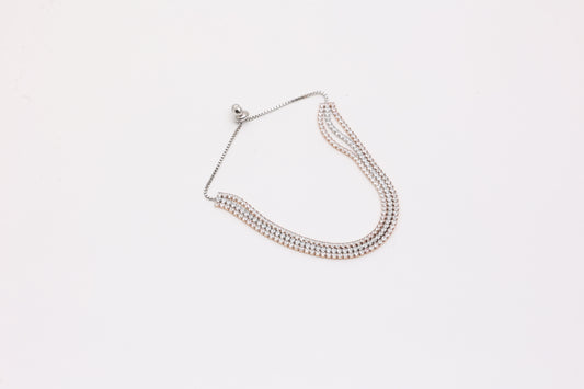 Triple Row Adjustable Tennis Bracelet