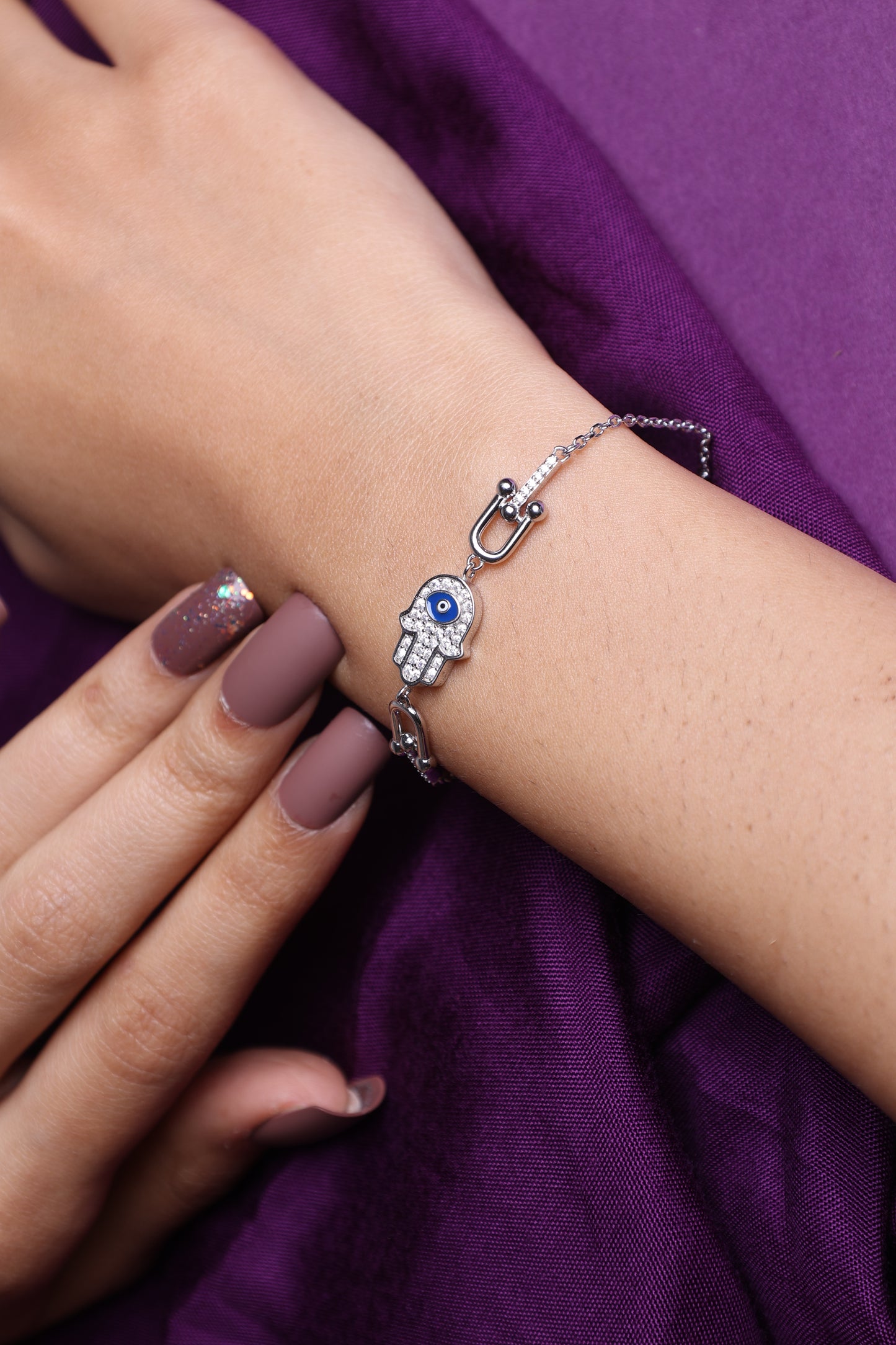 Classic Hamsa Evil Eye Pavé Bracelet