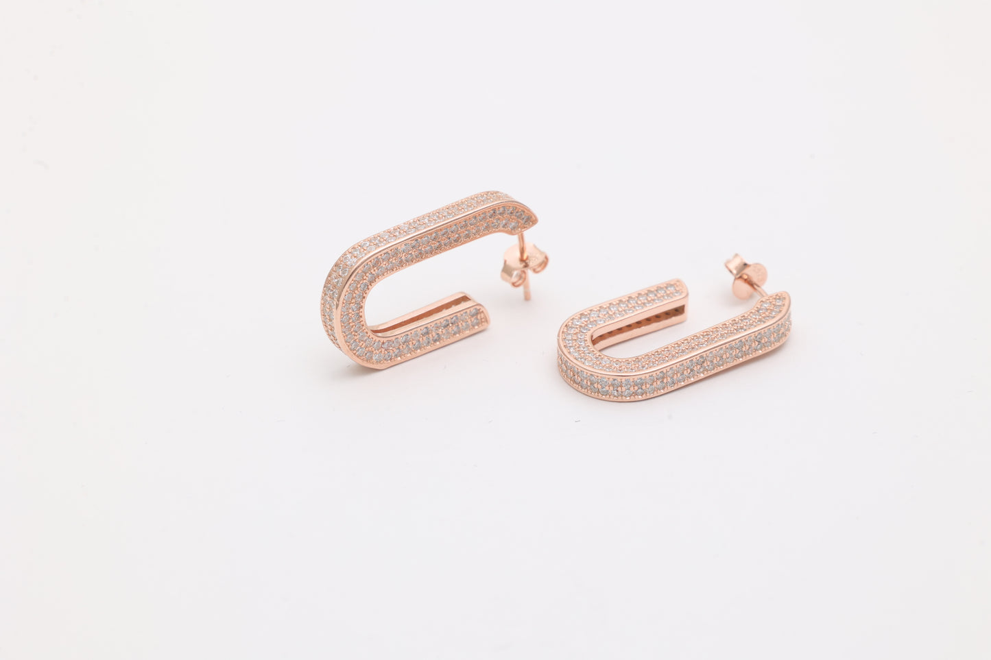 Rose Gold U-Shaped Hoop Earrings