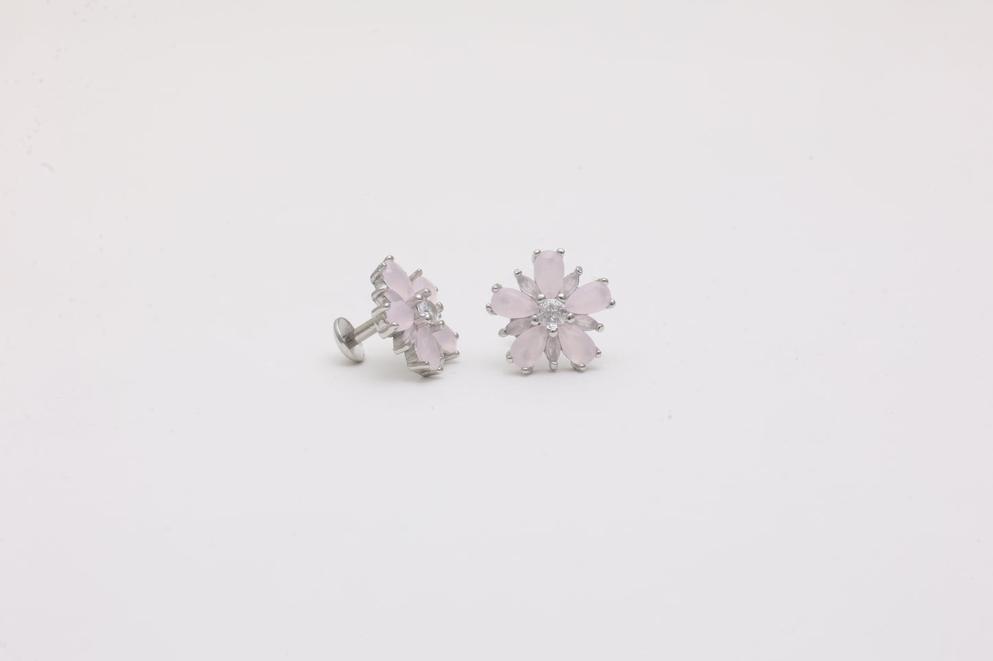 Pink Blossom Floral Studs
