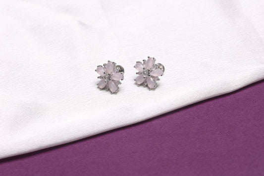 Pink Blossom Floral Studs