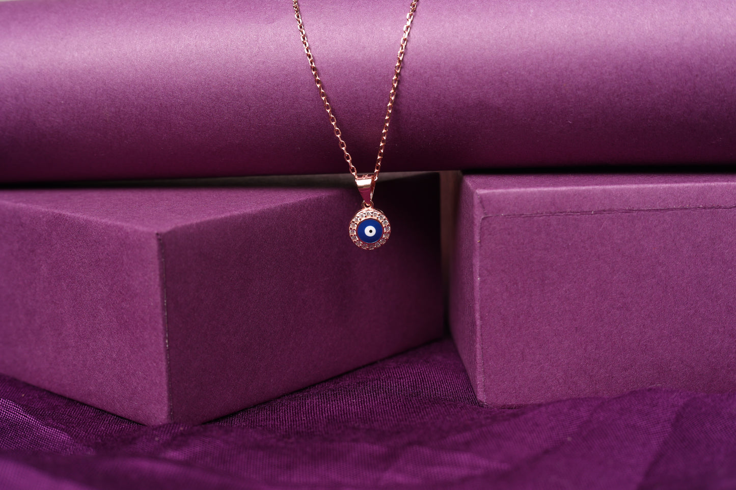 Round Evil Eye Pendant Necklace