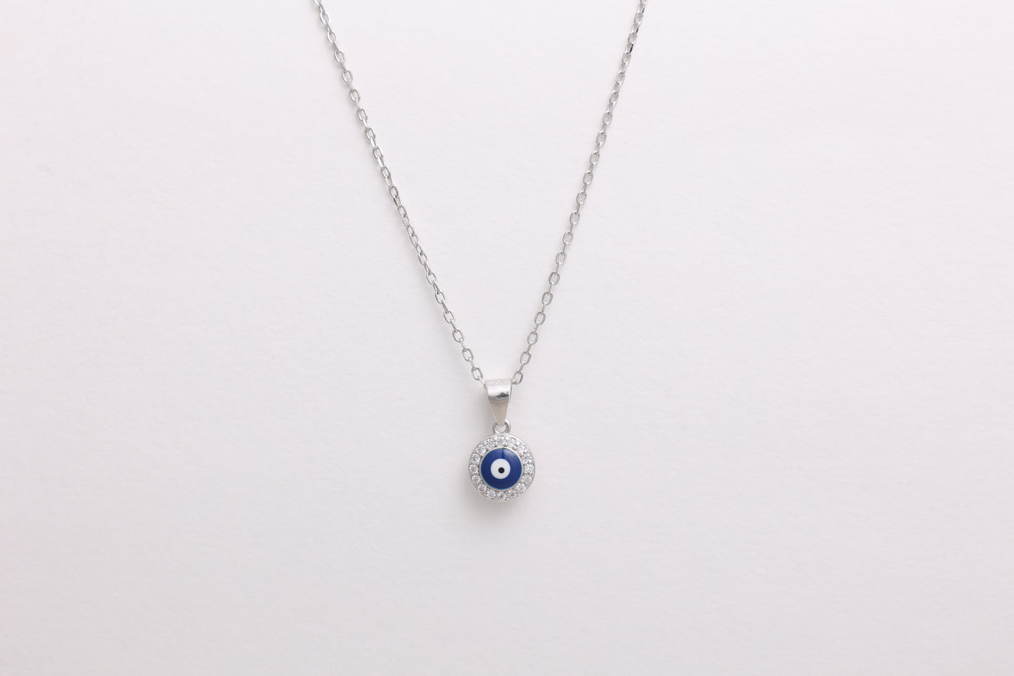 Round Evil Eye Pendant Necklace
