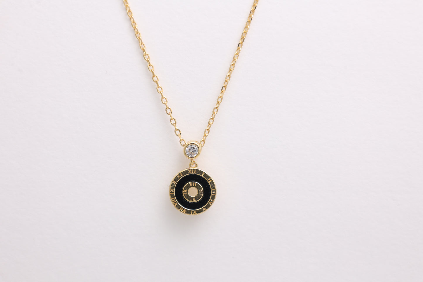 Roman Dial Pendant Necklace