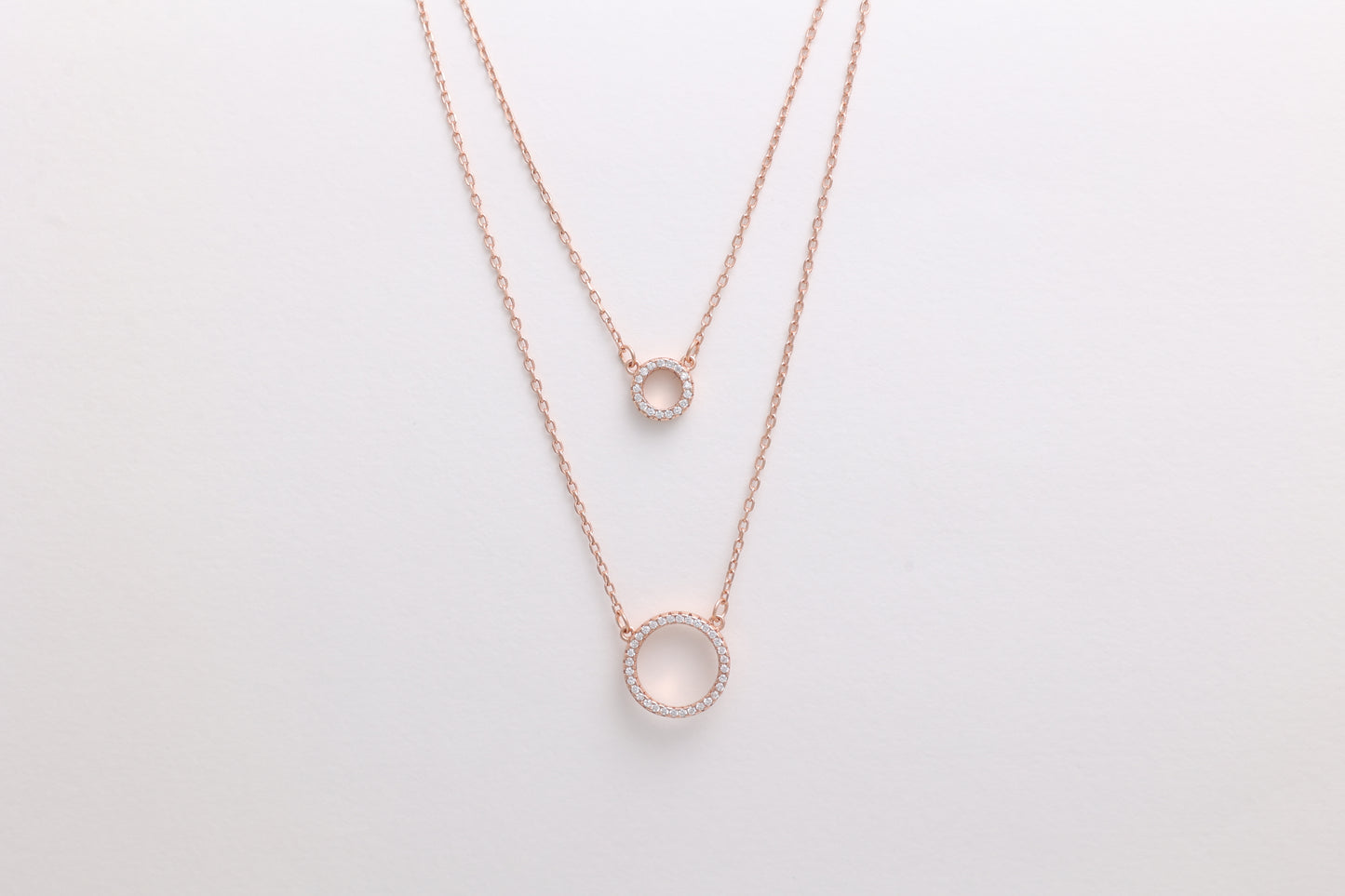 Double Circle Layered Necklace