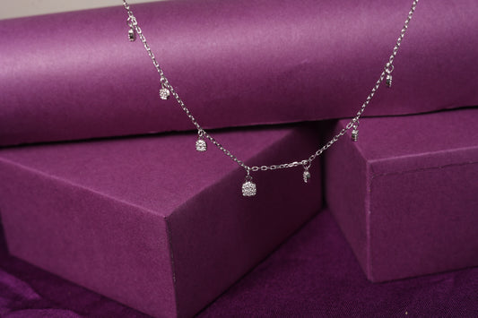 Sparkling Cushion Drop Necklace