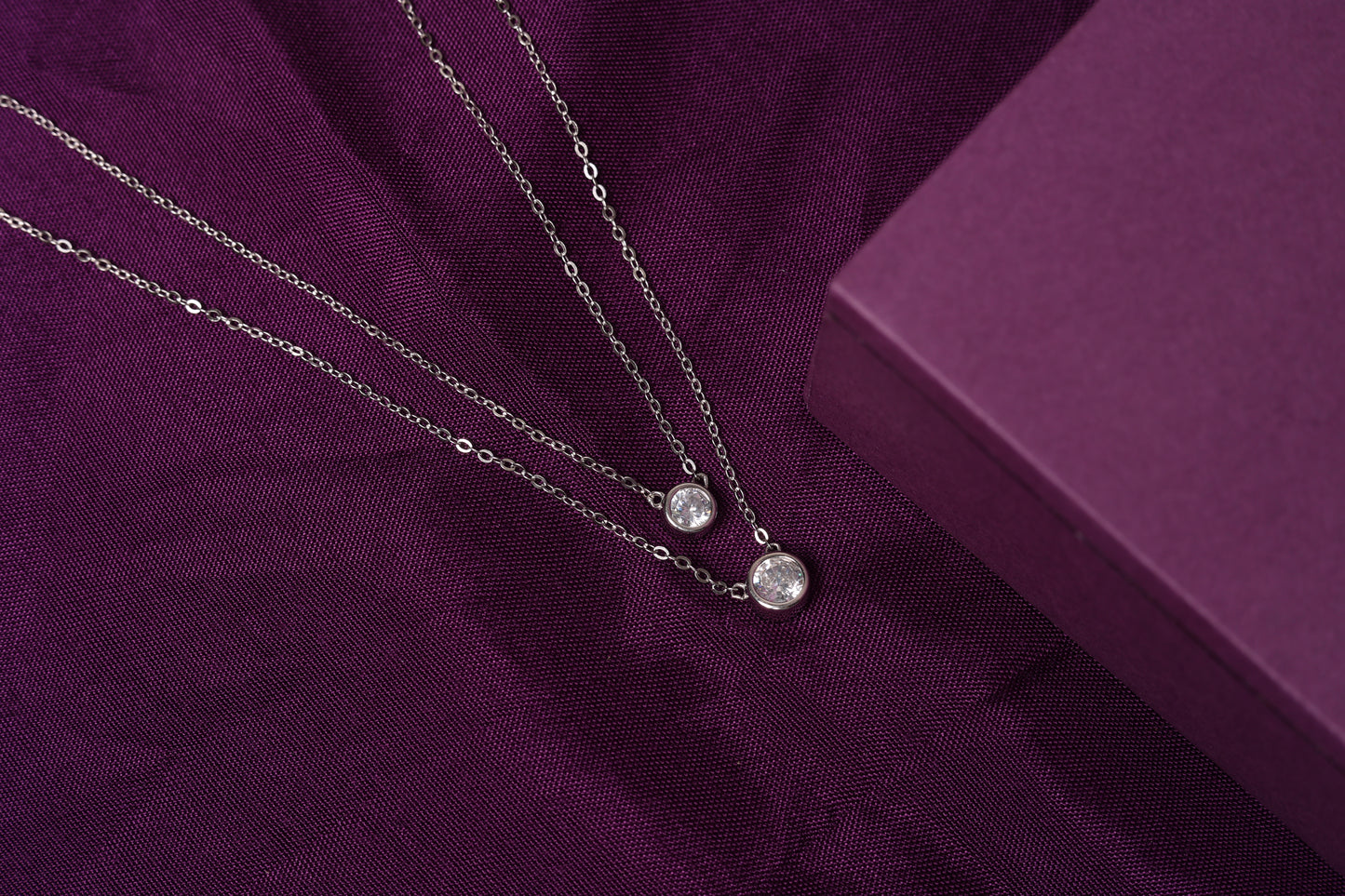 Double Solitaire Layered Necklace