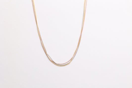 Tricolor Layered Chain Necklace