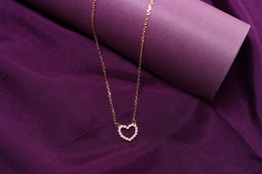 Open Heart Solitaire Necklace