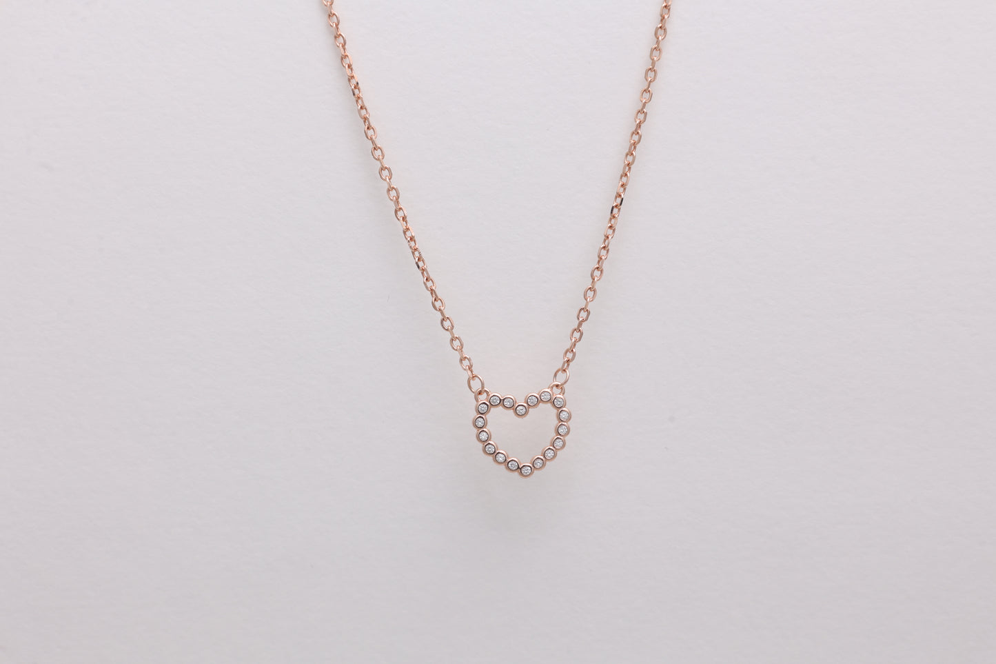 Open Heart Solitaire Necklace